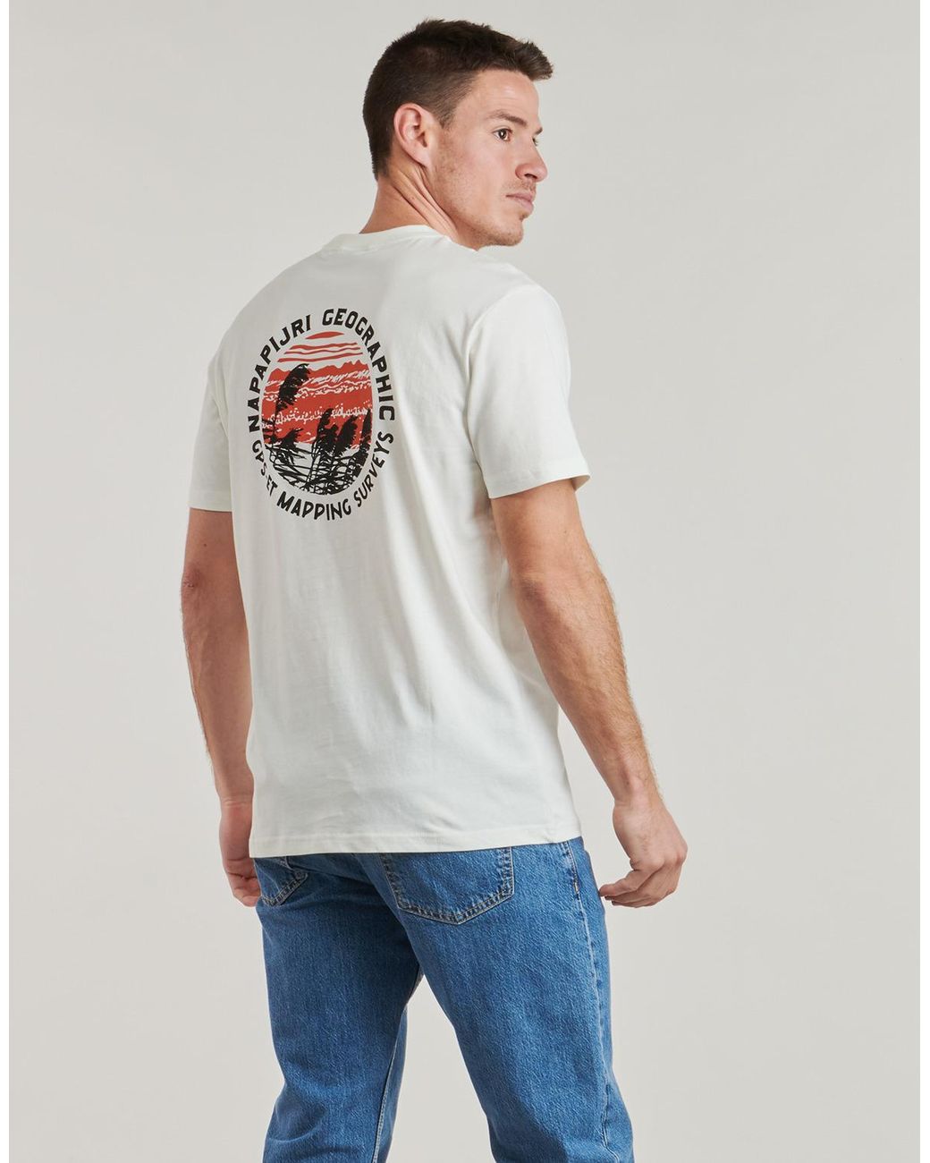 Napapijri White T Shirt S-vignoni for men