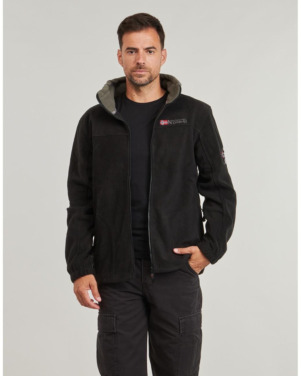 GEOGRAPHICAL NORWAY Black Fleece Jacket Tamazonie for men