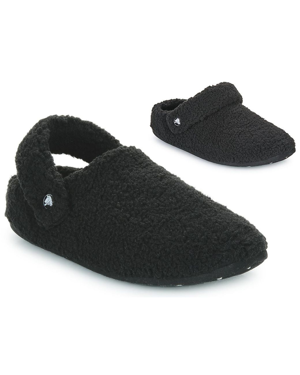 CROCSTM Black Flip Flops Classic Cozzzy Slipper