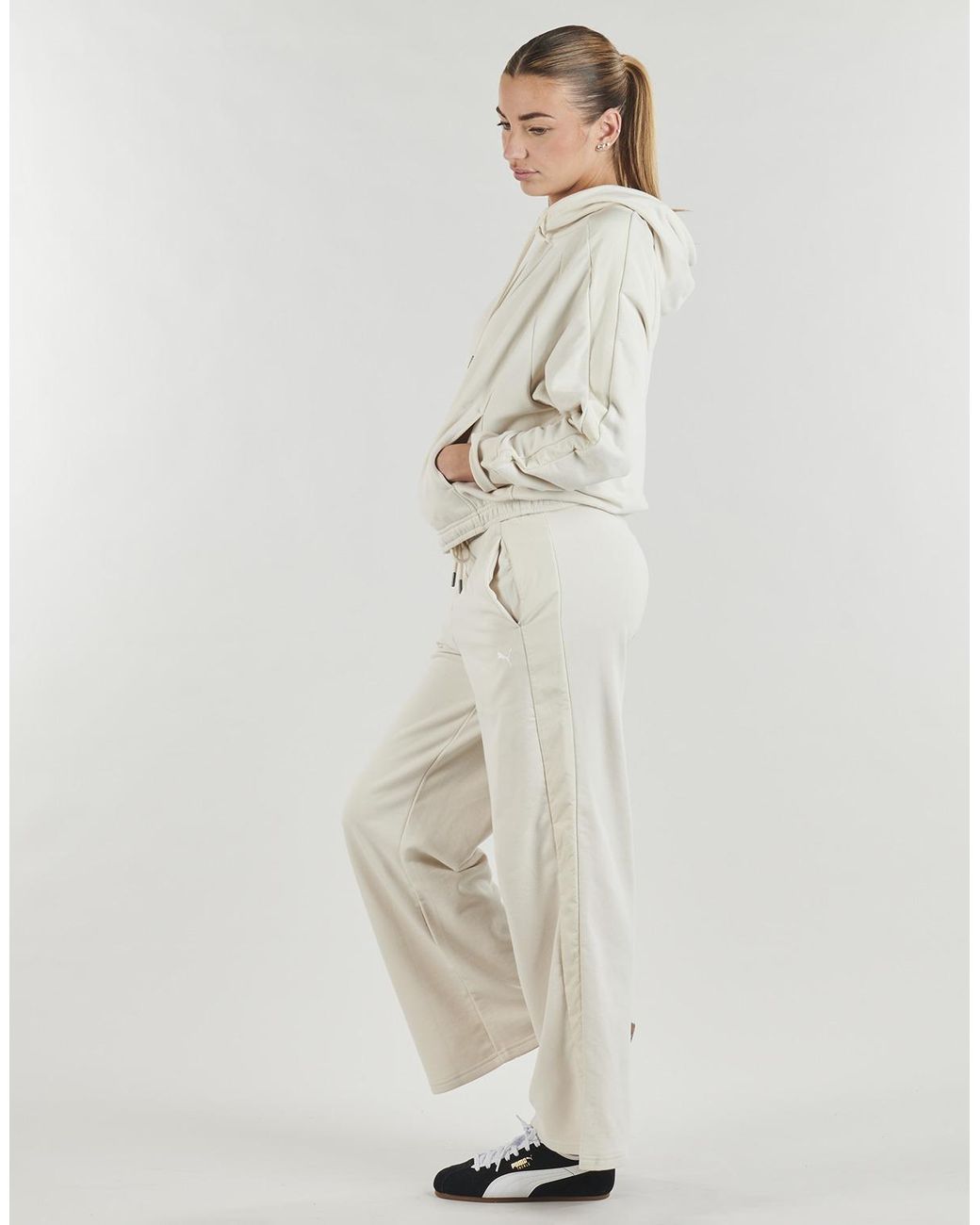 PUMA Natural Tracksuit Bottoms Her Comfort High-waist Wide Leg Pants
