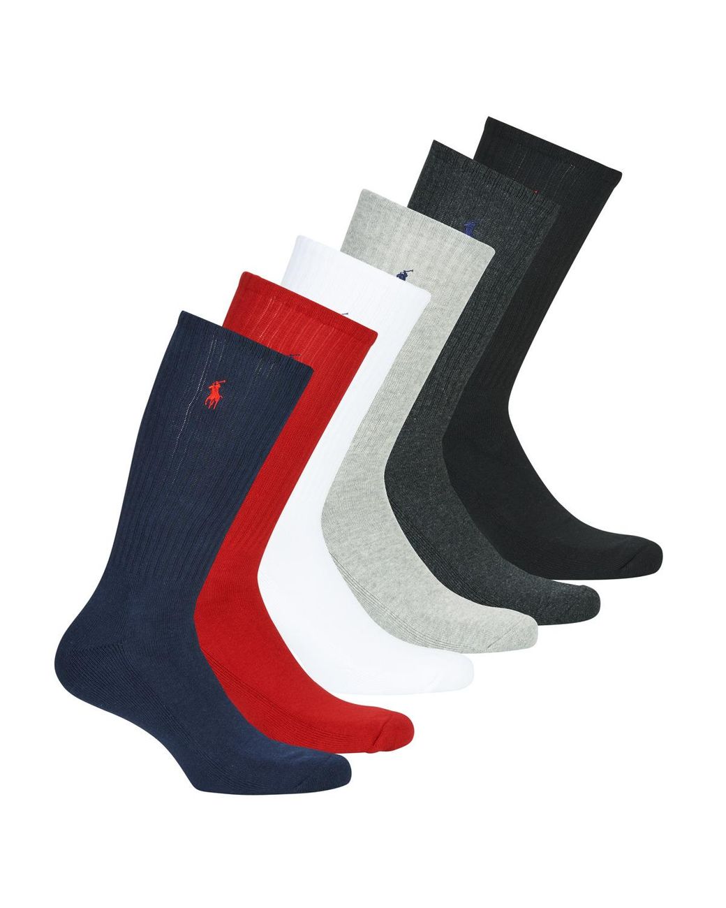 Polo Ralph Lauren Multicolor Asx110 6 Pack Cotton High Socks for men