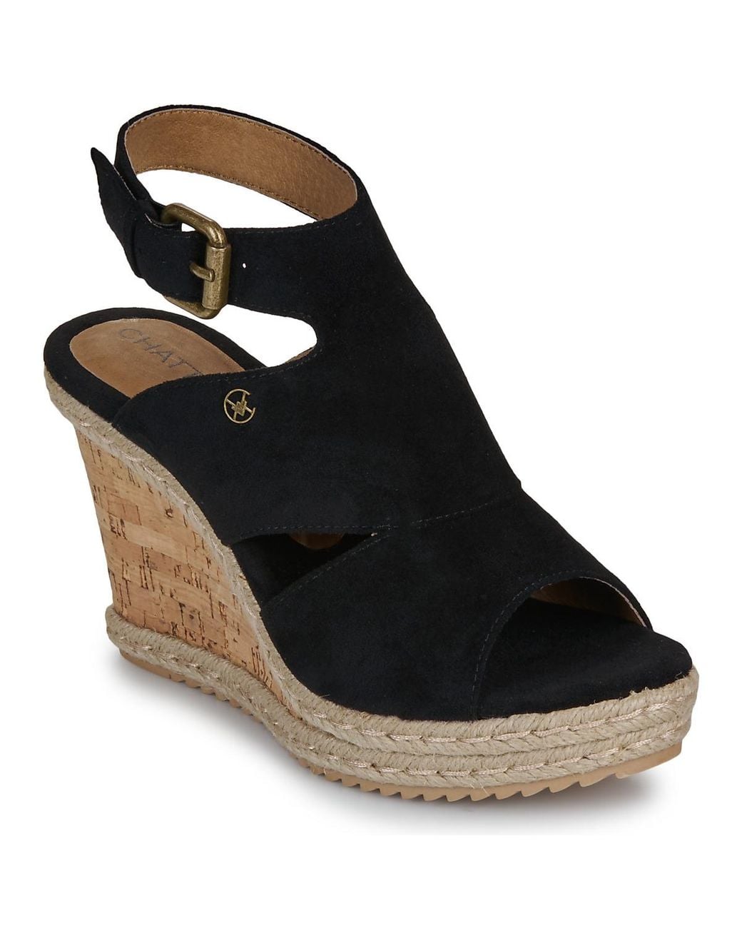 Chattawak Black Wedge Sandals Laoag
