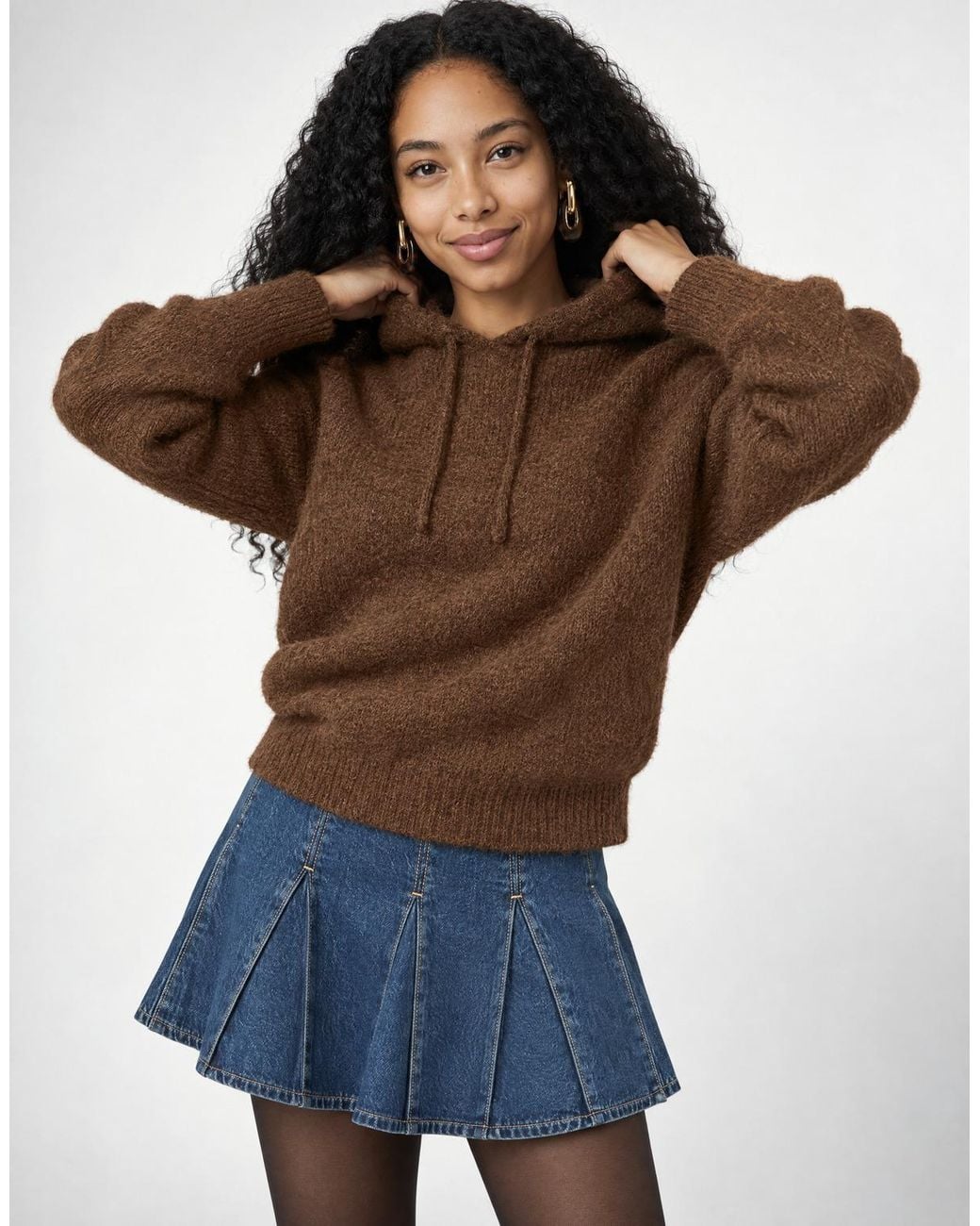 ONLY Brown Sweater Onlnellie Ls Hoodie