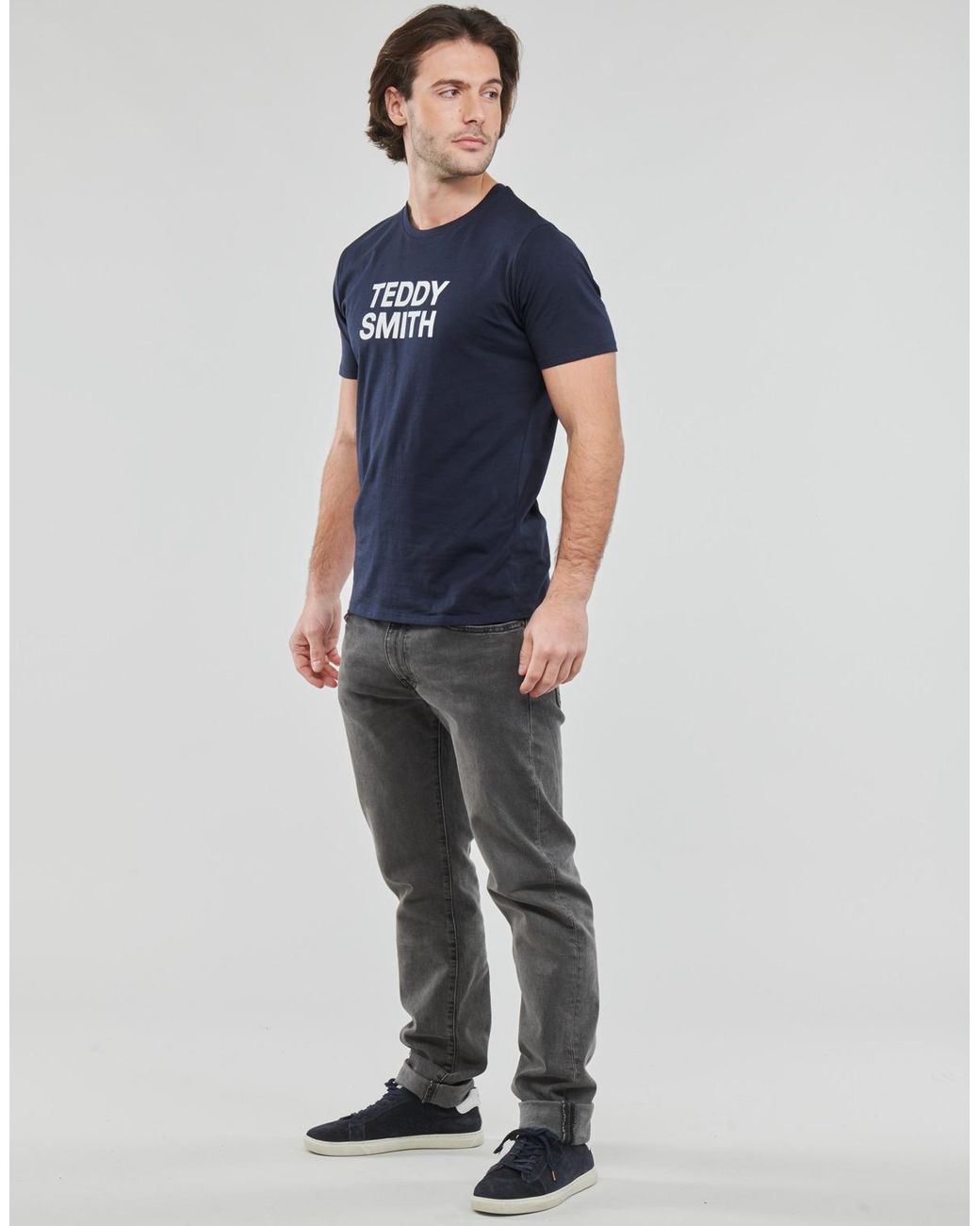 Teddy Smith Blue T Shirt Ticlass Basic Mc for men