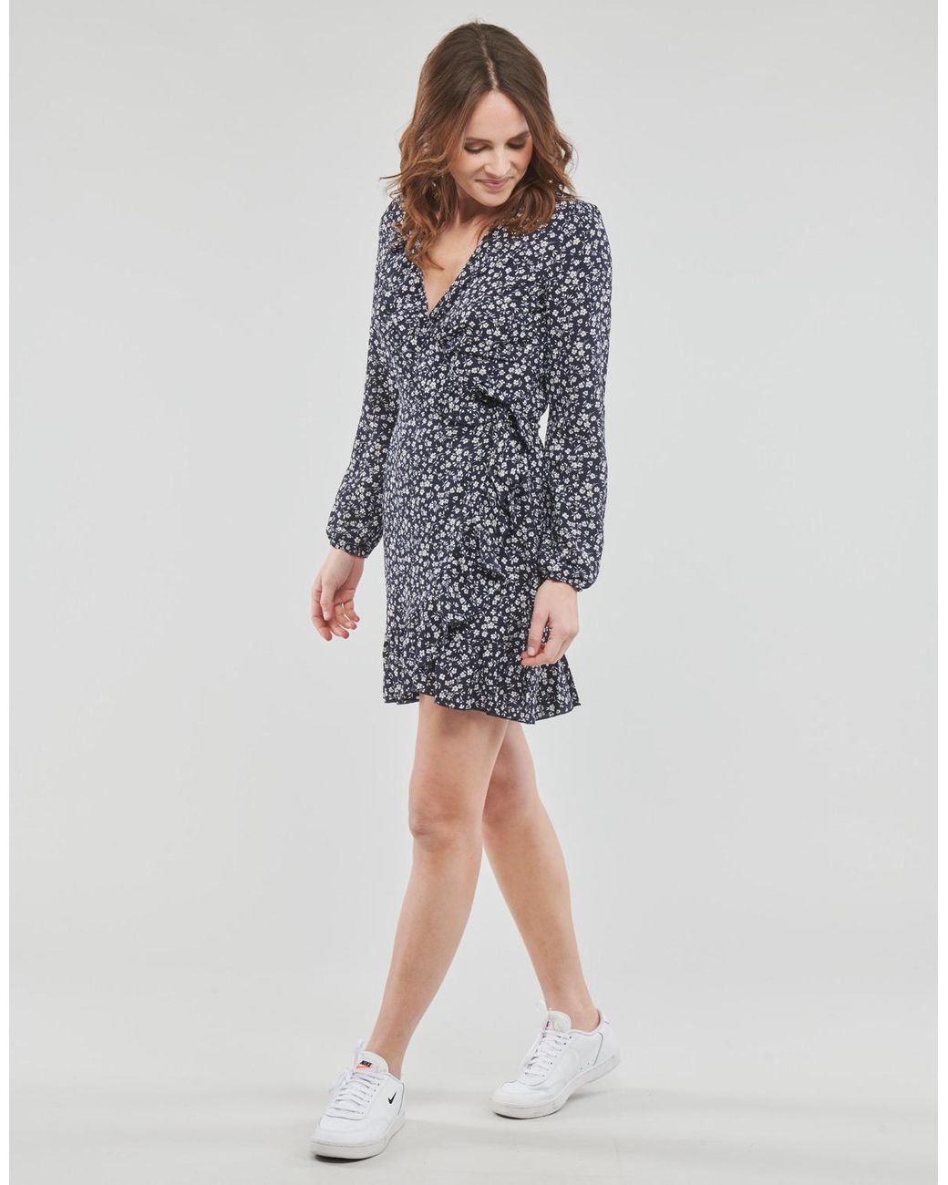 ONLY Blue Dress Onlcarly L/s Wrap Short Dress