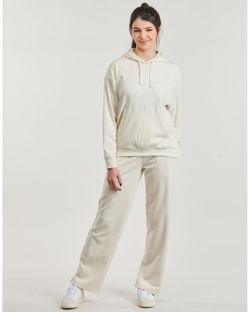 PUMA Natural Tracksuit Bottoms Ess N01 Logo Straight