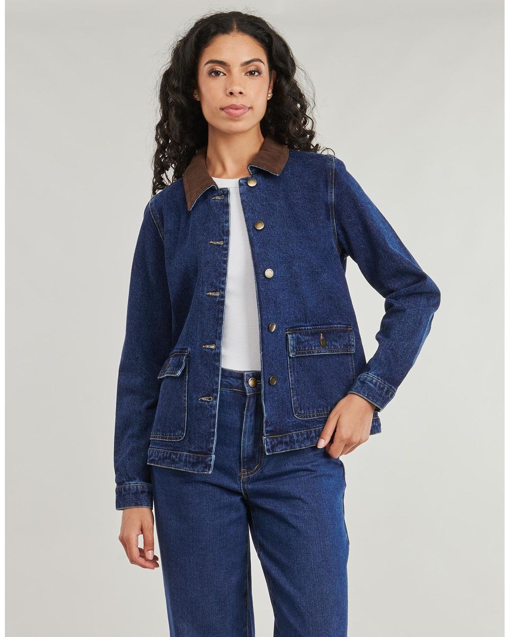 Jdy Blue Denim Jacket Ella Pocket L/s Denim