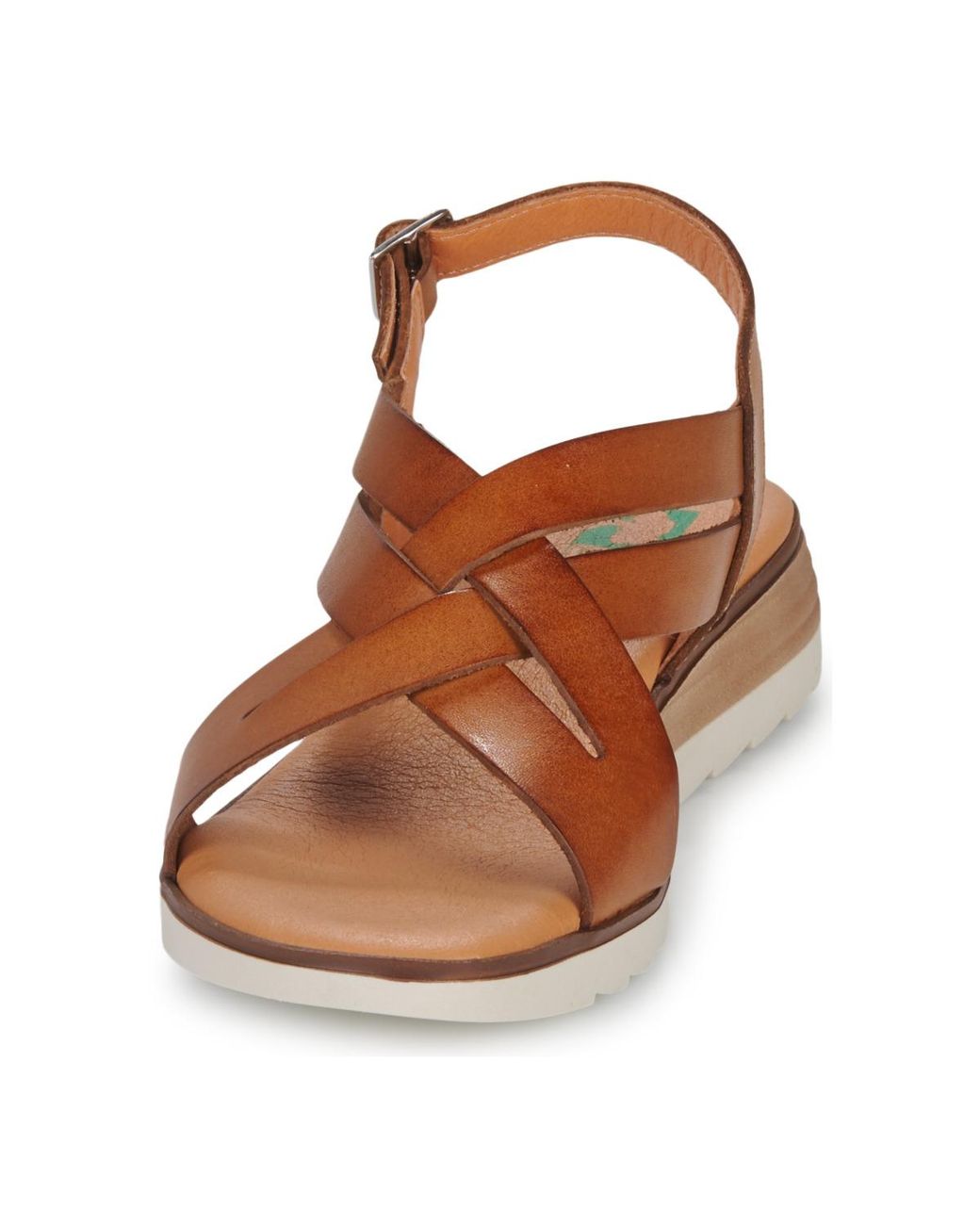 Dream in Green Brown Wedge Sandals Galya