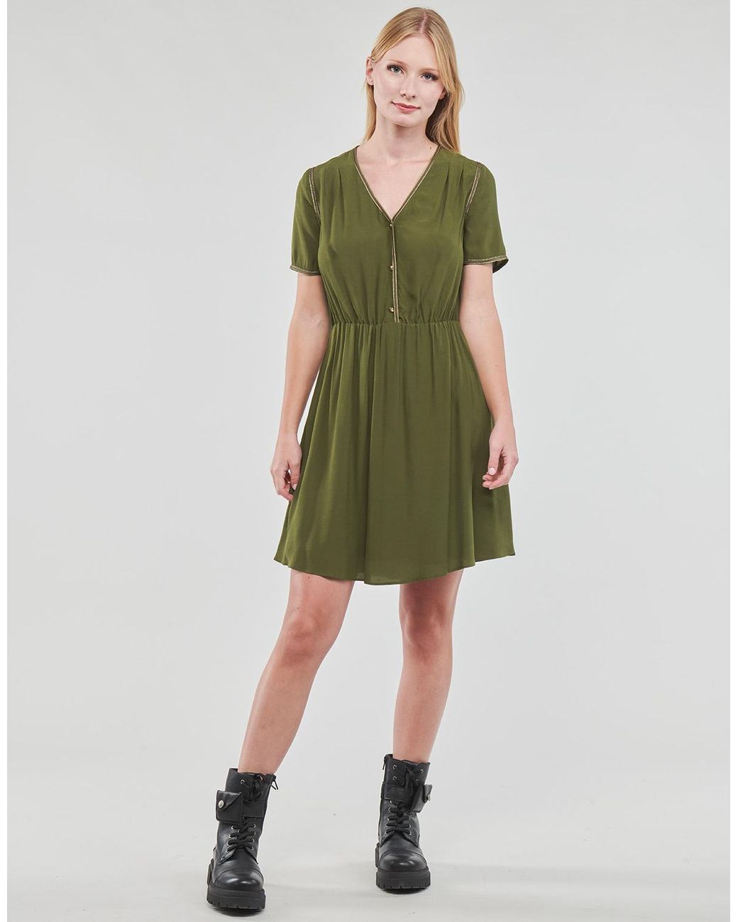 Naf Naf Green Dress Kalin R1
