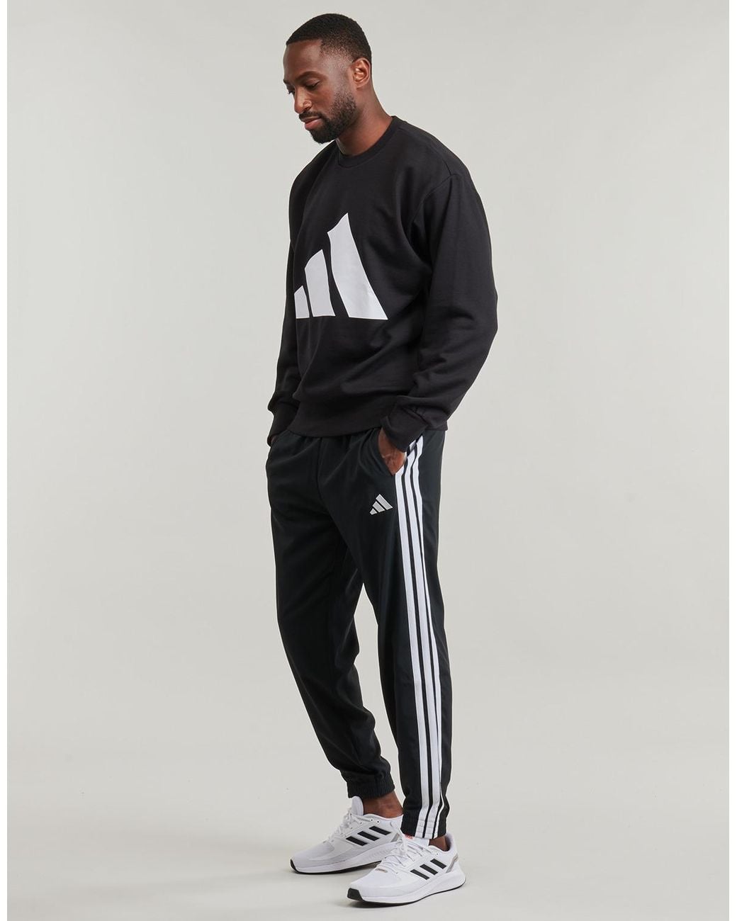 Adidas Gray Sweatshirts Essentials Big Logo Fleece Sweatshirt for men