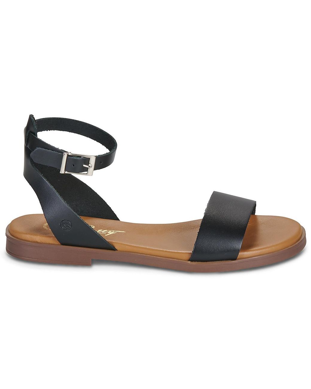 Betty London Black Flat Sandals Gima