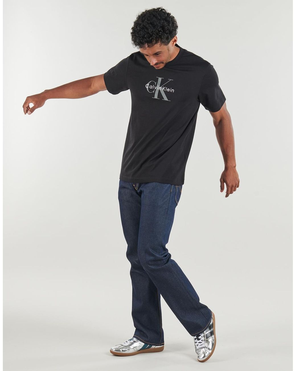 Calvin Klein Black T Shirt Ss Hero Monologo Tee 20s for men