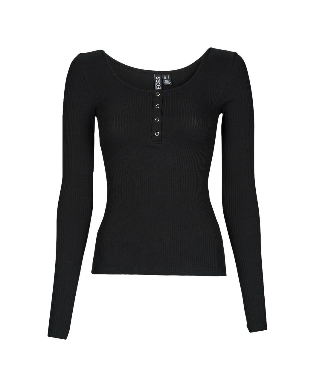 Pieces Black Sweater Pckitte Ls Top