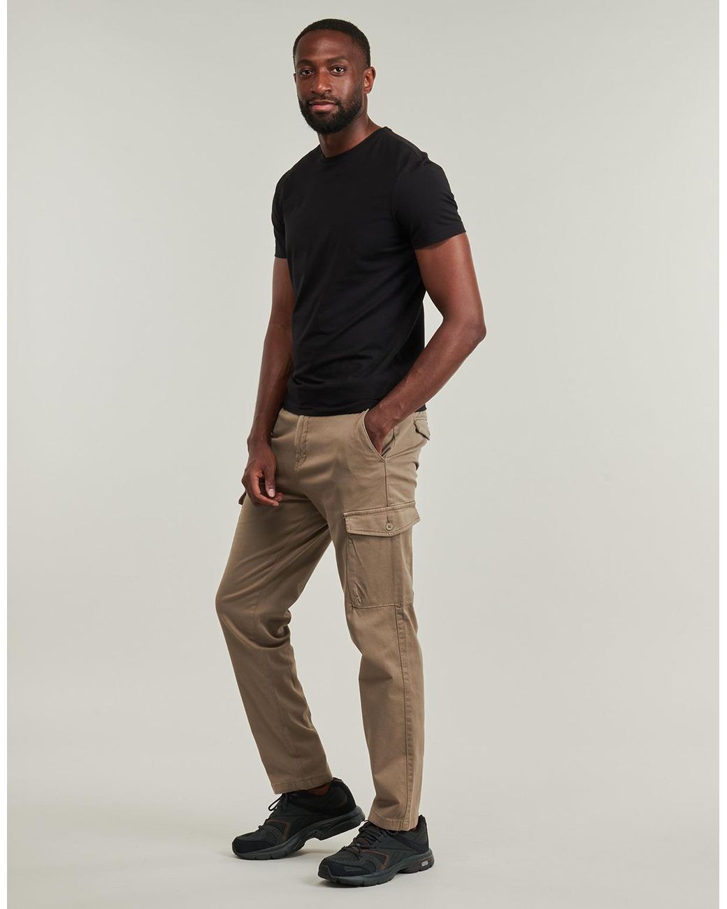 Jack & Jones Natural Cargo Trousers Jpstace Arthur Dobby Cargo for men