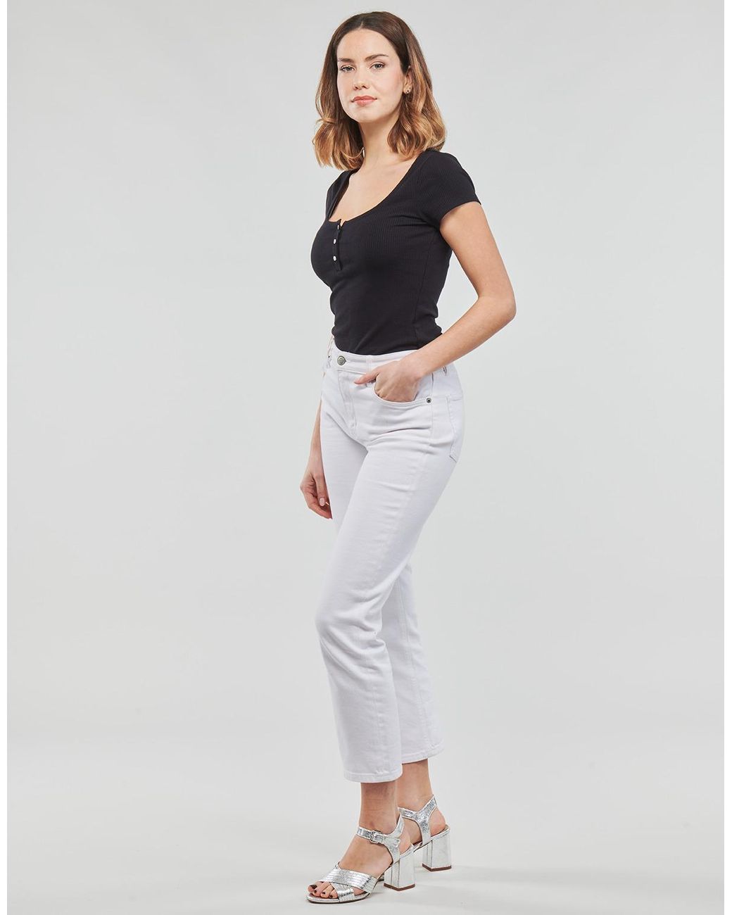 Guess Black T Shirt Es Ss Karlee Jewel Btn Henley