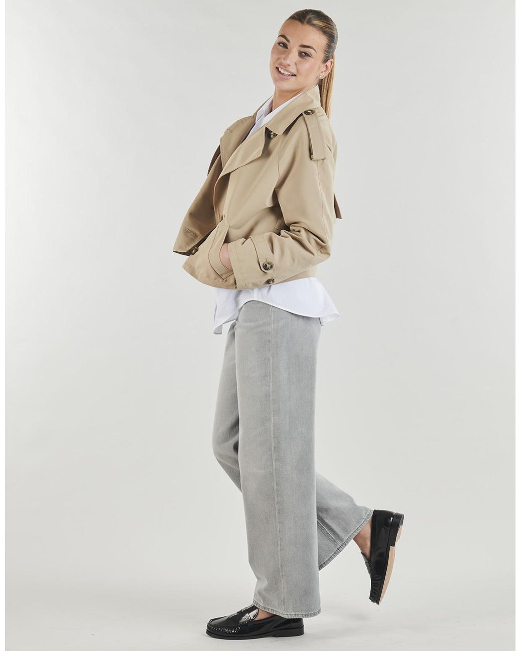 Vero Moda Natural Trench Coat Vmchloe Short Trenchcoat