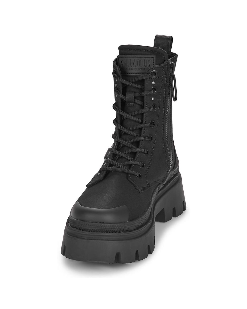 Palladium Pallasquad Ankle Boot Donna, Pelle Pieno Fiore E Nylon, Suola In Gomma, Water Resistant