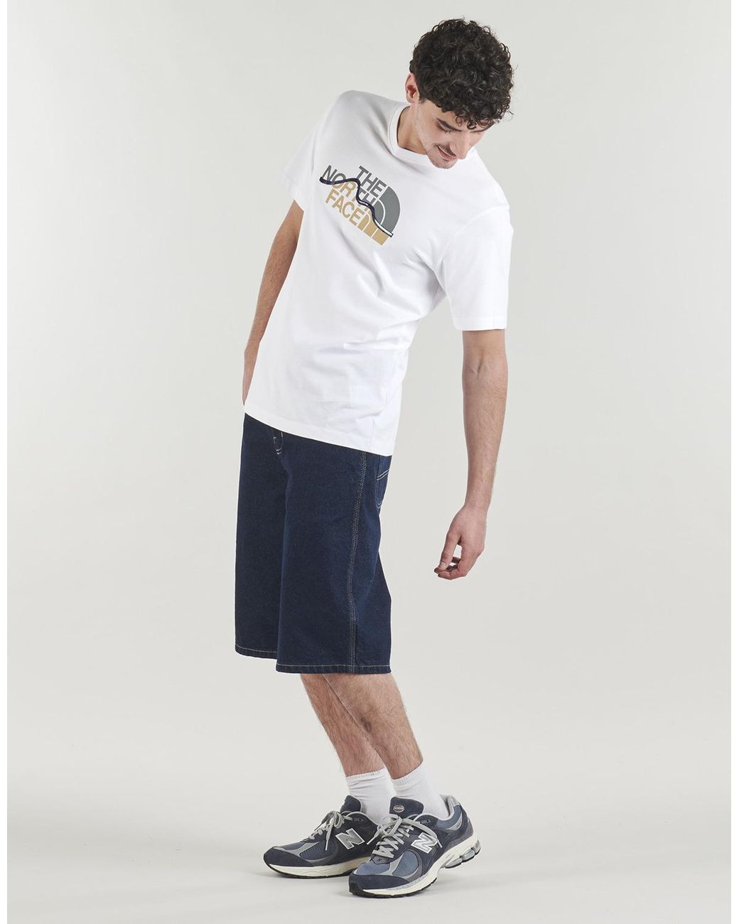 The North Face White T Shirt Mountain Line Regular Short Sleeve Tee Tnf for men