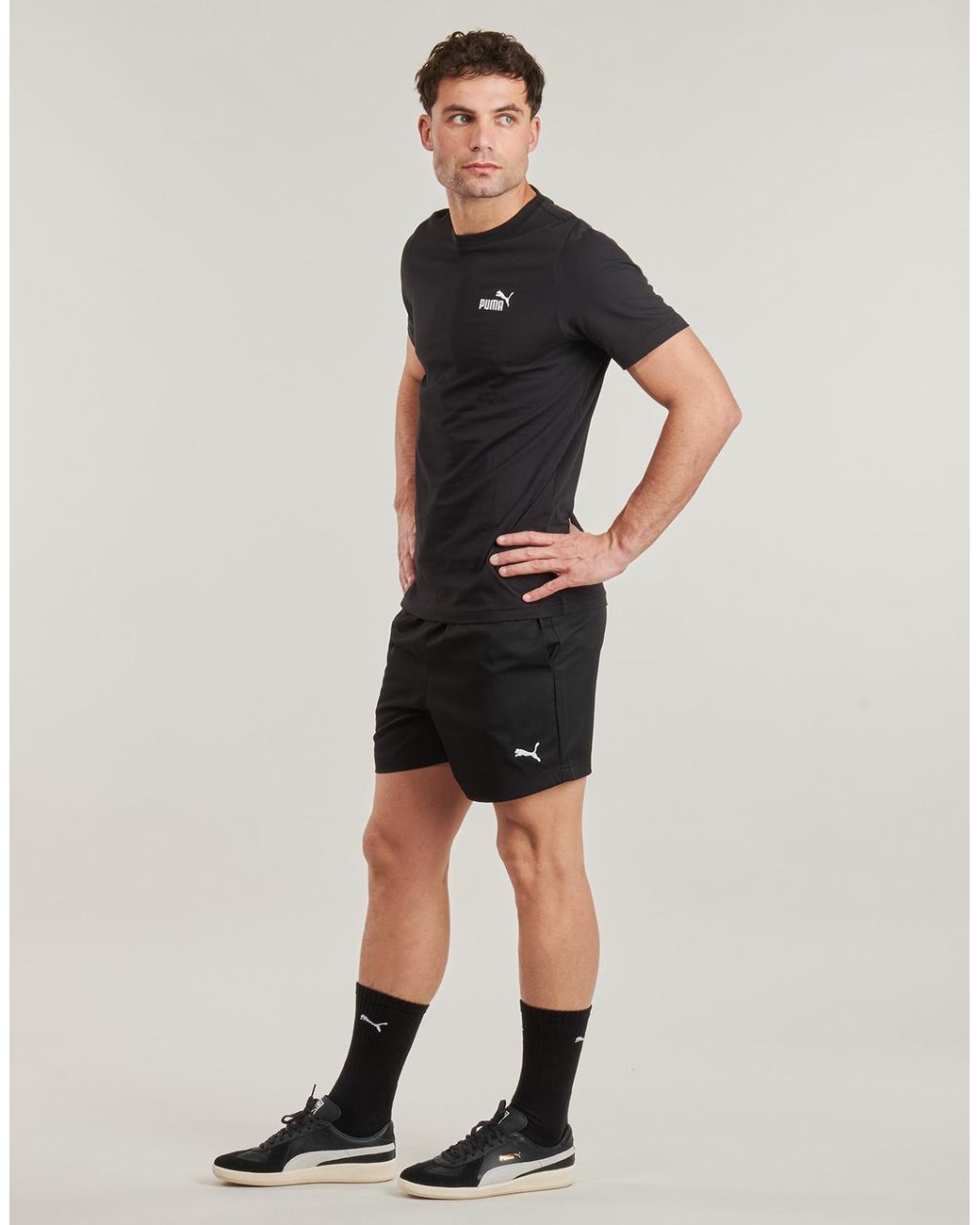 PUMA Black T Shirt Ess Small Logo Tee for men