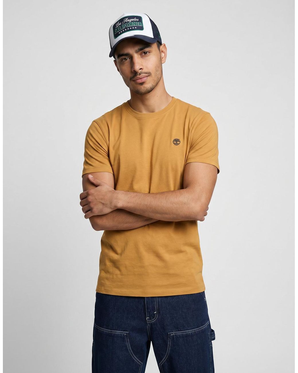 Timberland Orange Ss Dunstan River Pocket Tee Slim T Shirt for men