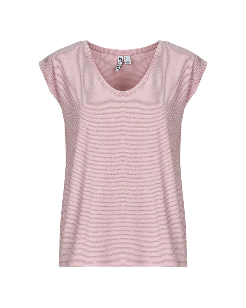 Pieces Pink T Shirt Pcbillo Tee Lurex Stripes