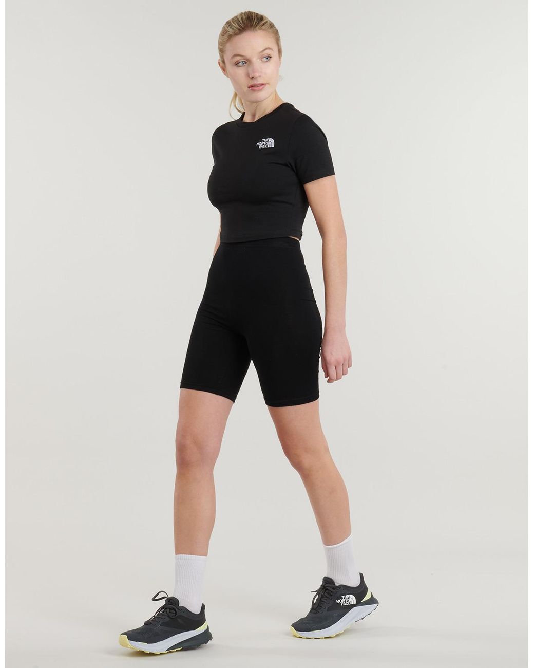 The North Face Black T Shirt S/s Essential Cropped Slim Tee