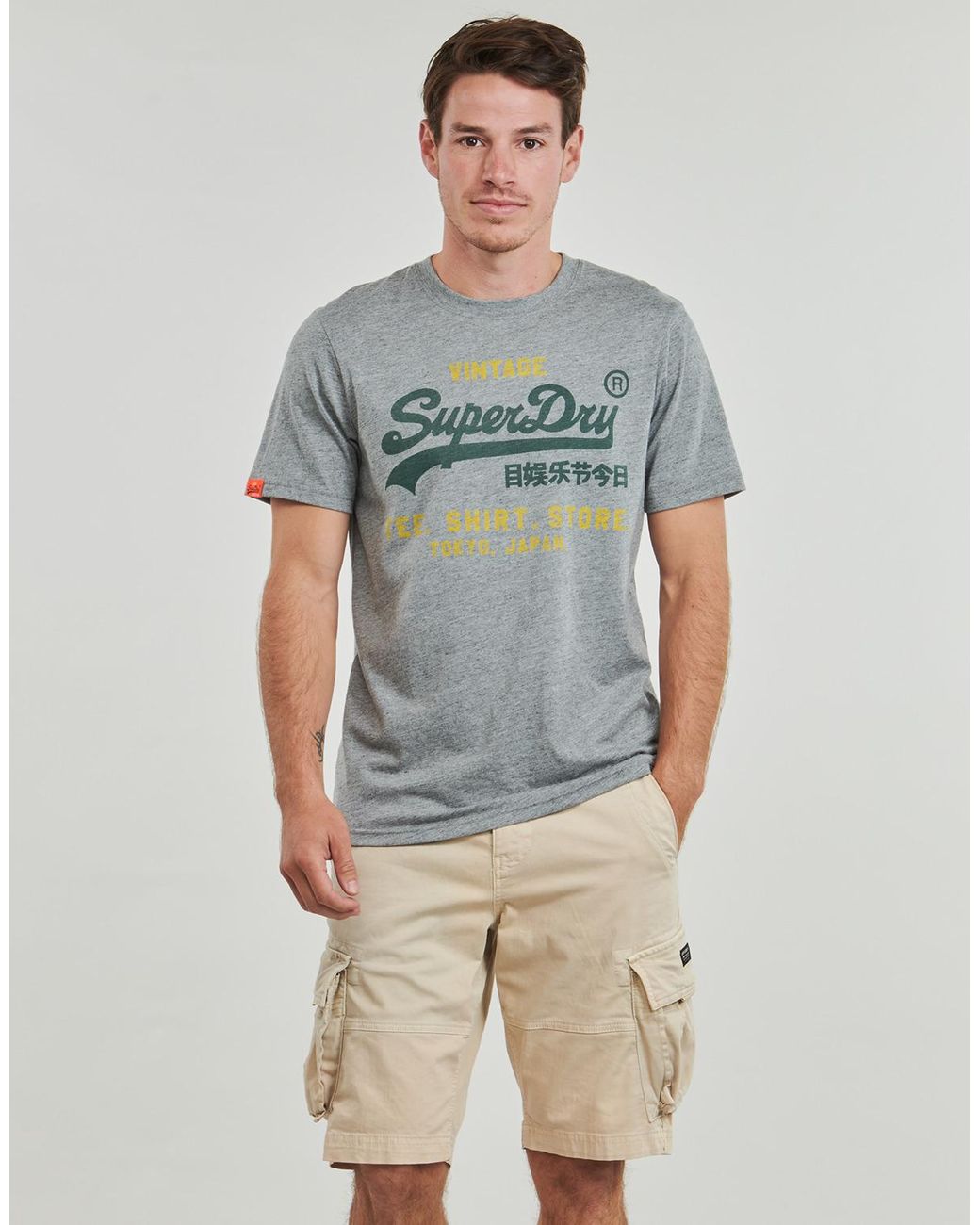 Superdry Gray T Shirt Vintage Logo for men