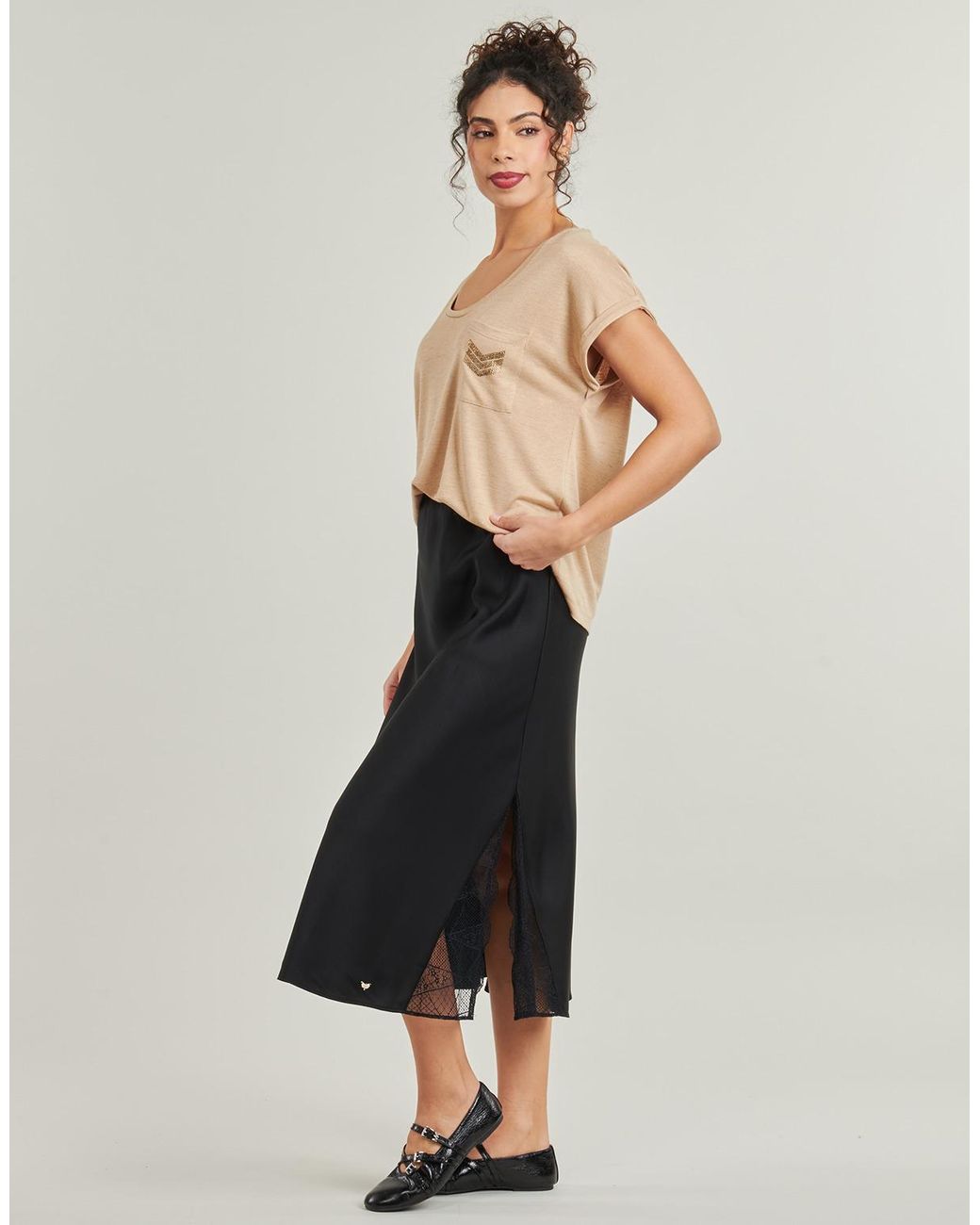 Les Petites Bombes Black Midi Skirts Nailla