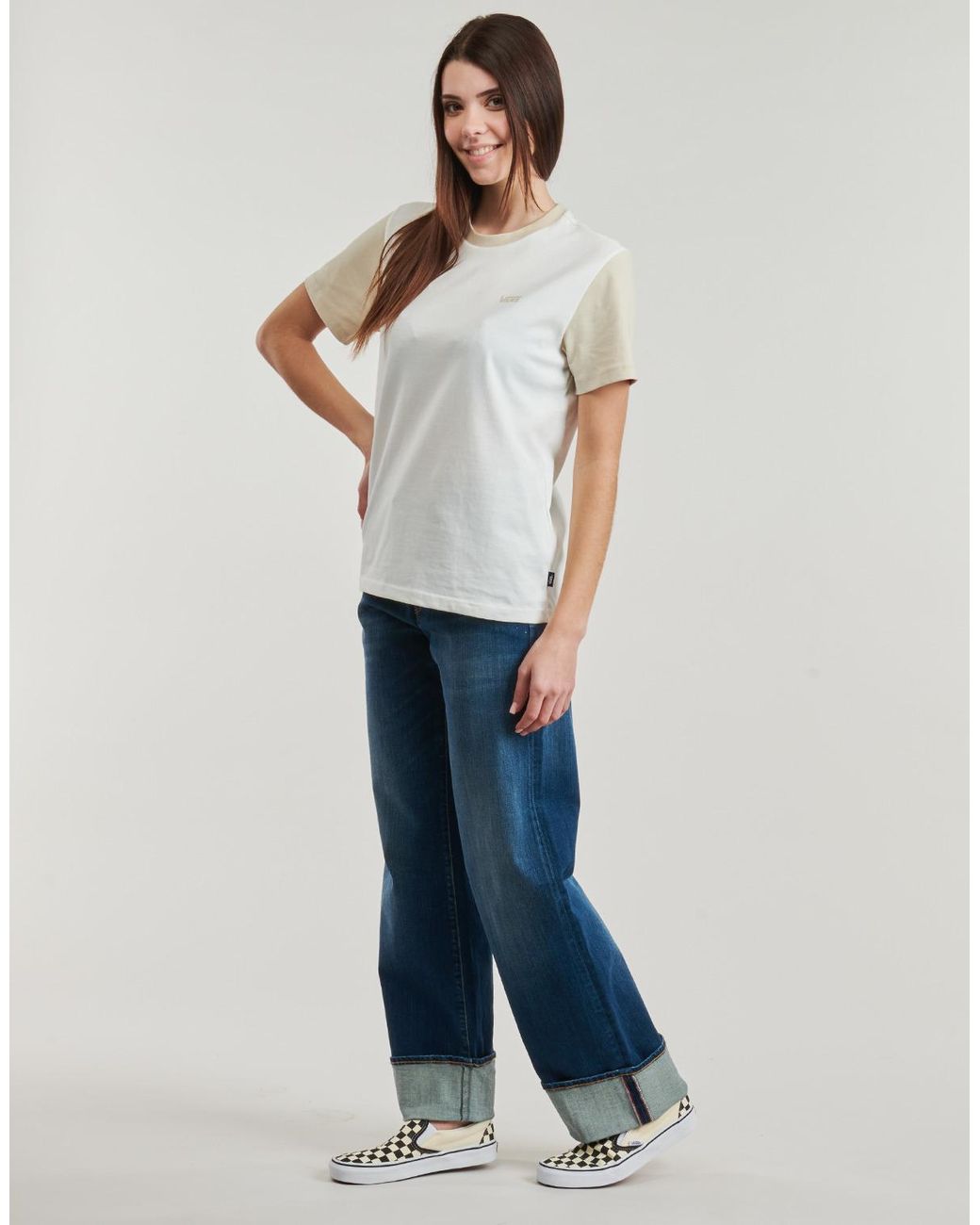 Vans White T Shirt Colorblock Bff Tee