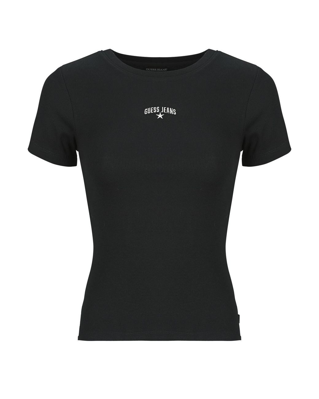 Guess Black T Shirt Gj Ss Cn Rib Embro