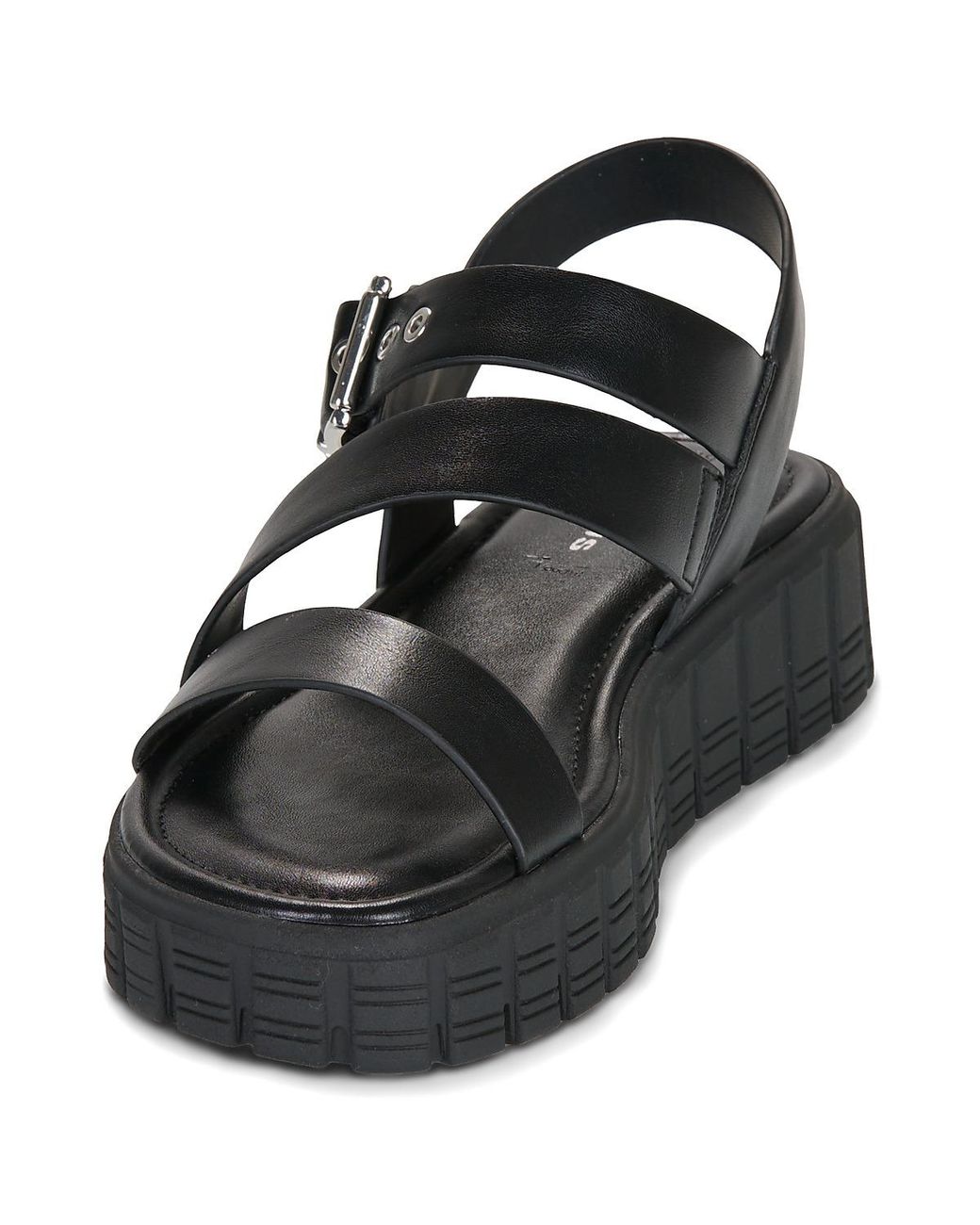 Tamaris Black Flat Sandals 28233