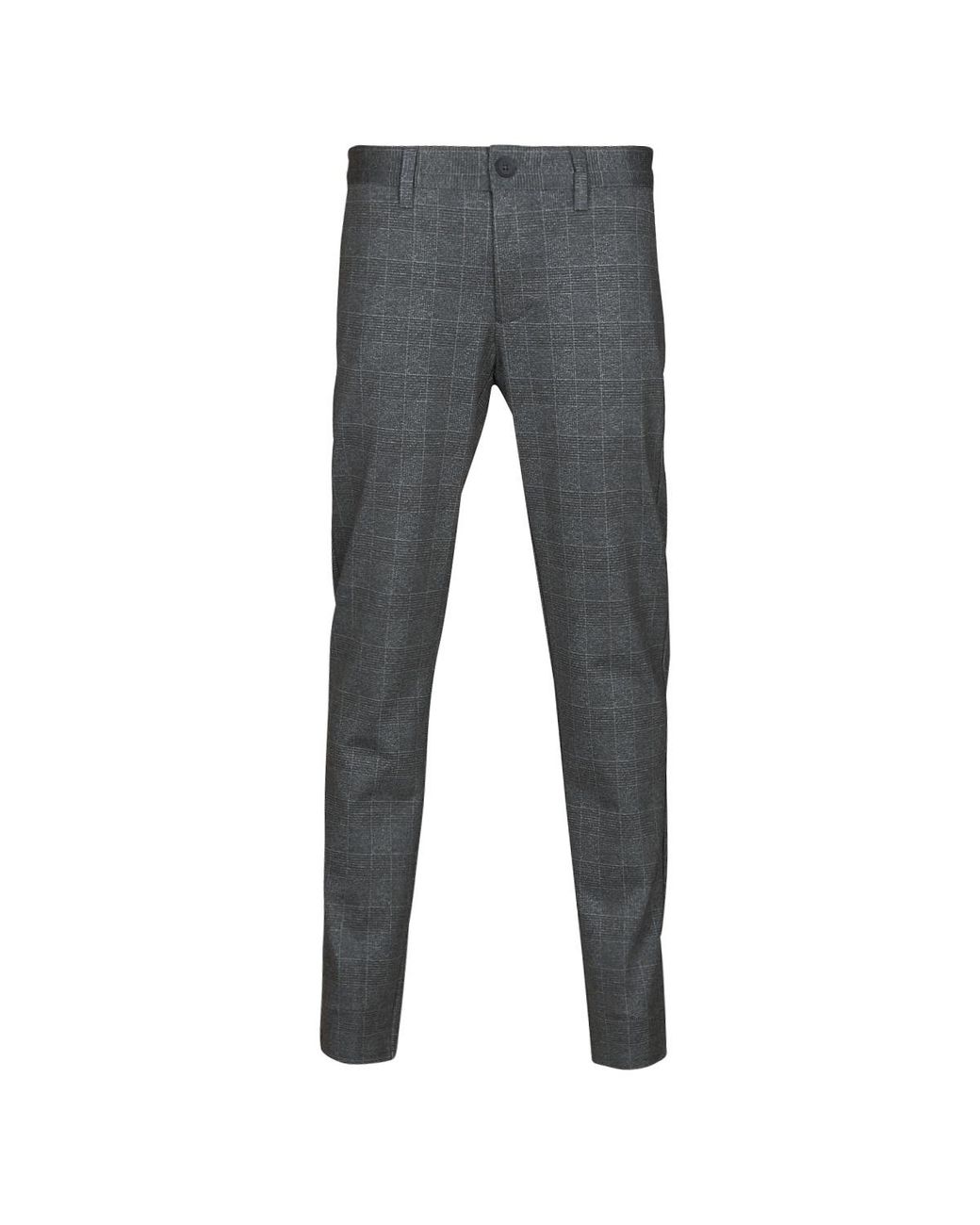 Only & Sons Gray Trousers Onsmark Check Pants Hy Gw 9887 for men