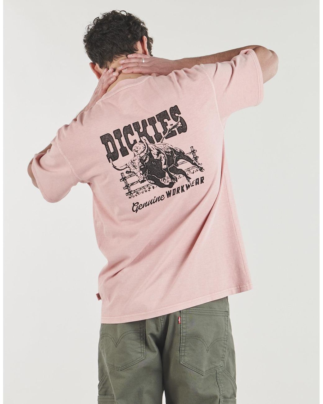 Dickies Pink T Shirt Buchtell Ss Tee Bridal Rose for men