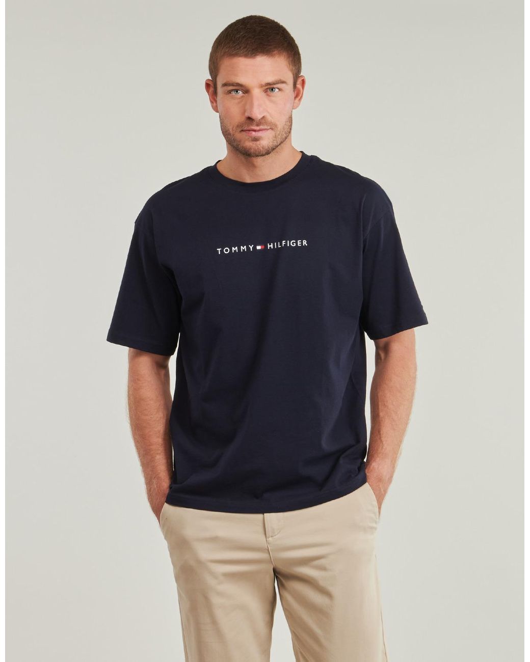 Tommy Hilfiger Blue T Shirt Ss Tee Cont. Logo for men