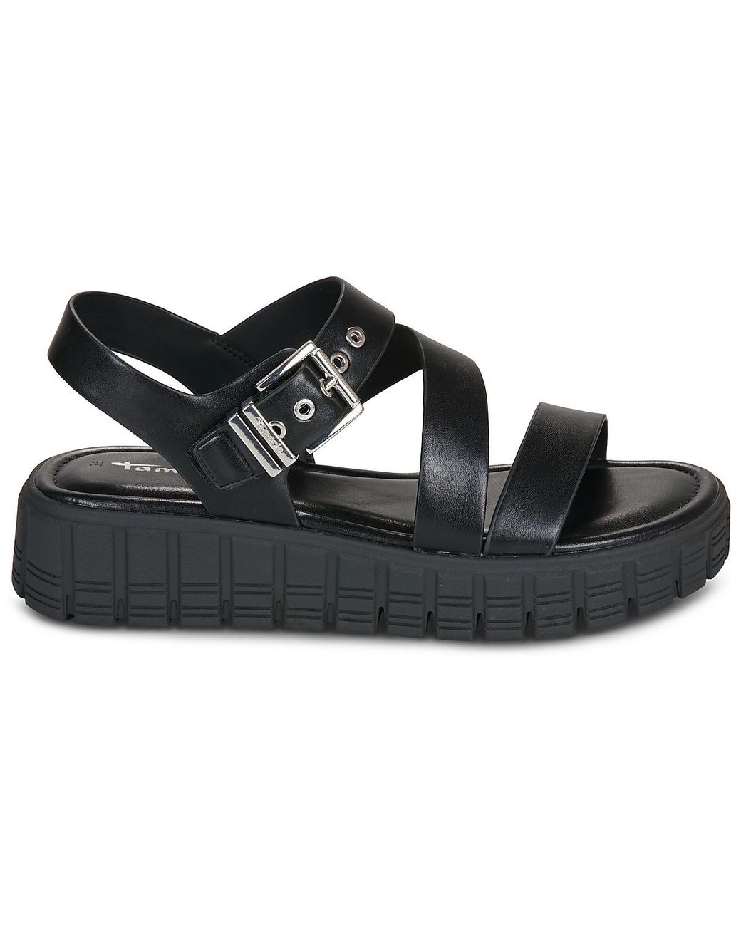 Tamaris Black Flat Sandals 28233