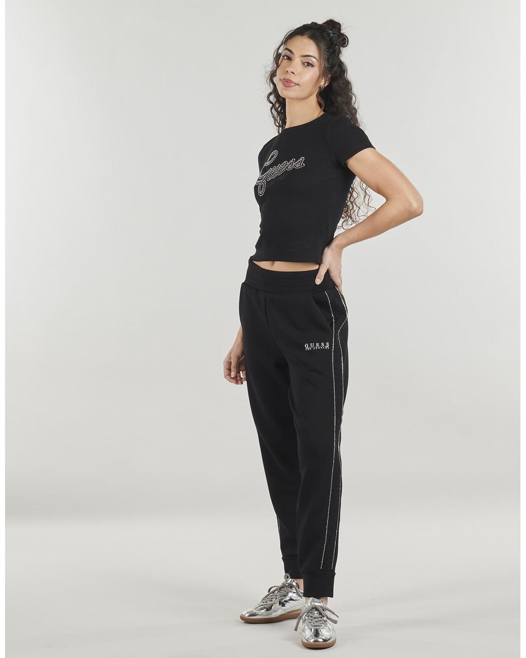 Guess Black T Shirt Ss Cn Studs