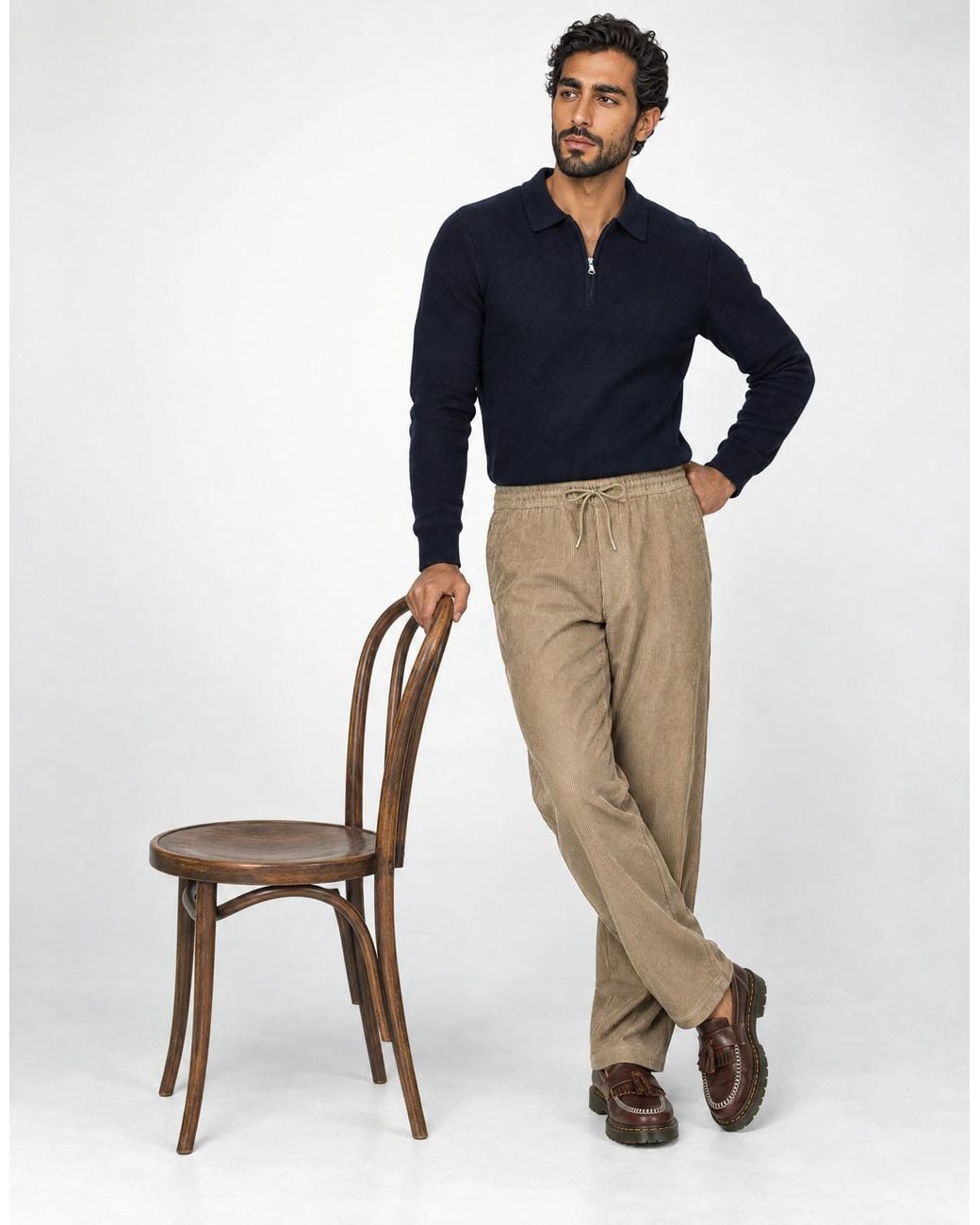 Jack & Jones Natural Straight Trousers Jpstkane Heath Corduroy for men
