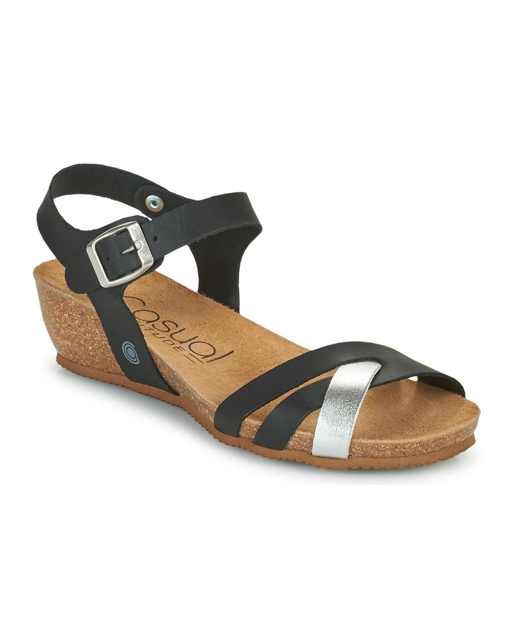 Casual Attitude Metallic Heeled Sandals Oya