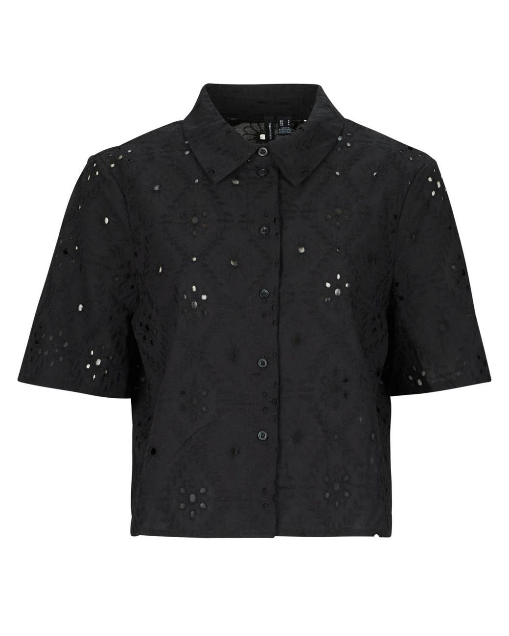 Vero Moda Black Blouse Vmeliza Short 2/4 Sleeve Shirt