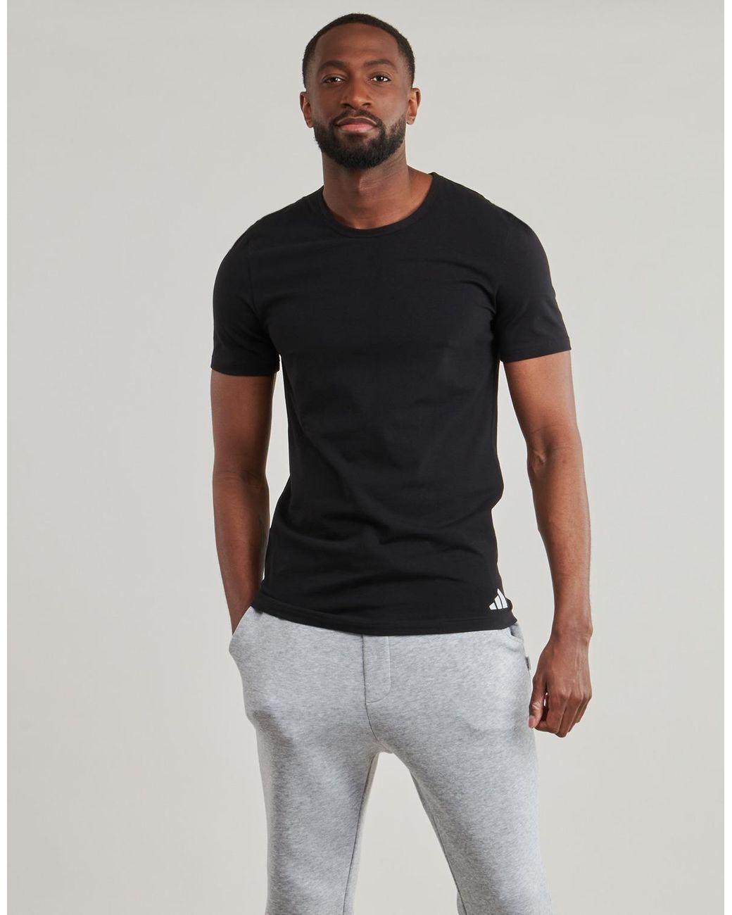 Adidas Black T Shirt Active Flex Cotton Pack De 2 for men