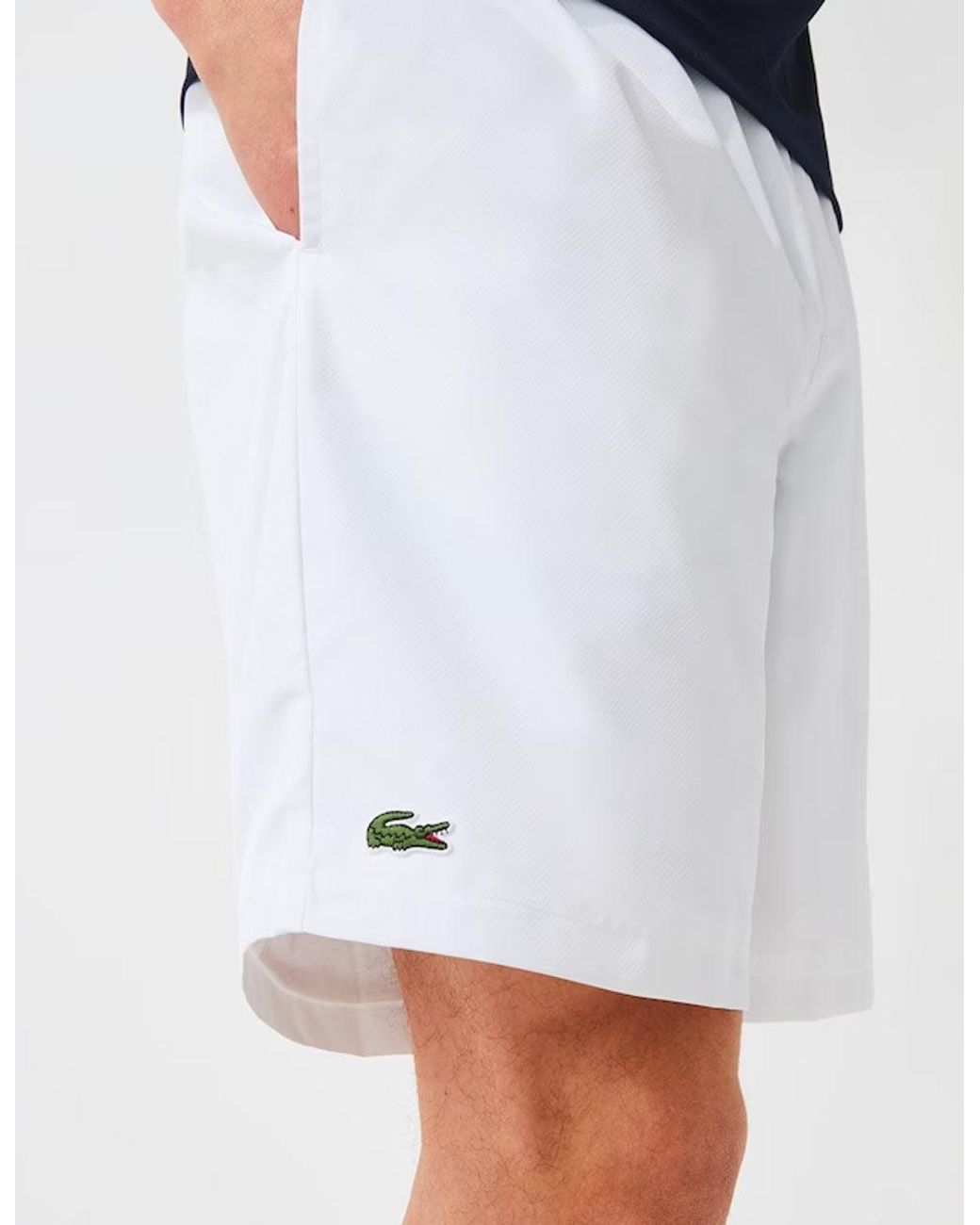 Lacoste Men's Sport Tennis Solid Diamond Weave Taffeta Shorts White for Men  | Lyst