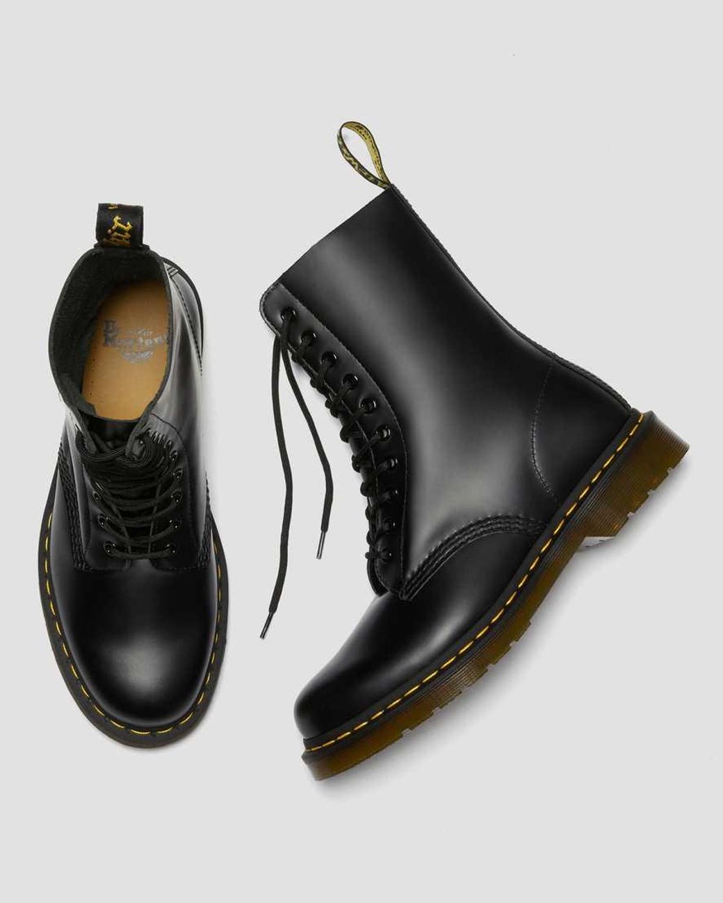 Dr. Martens Unisex 1490 Smooth Leather Mid Calf Boots Black | Lyst