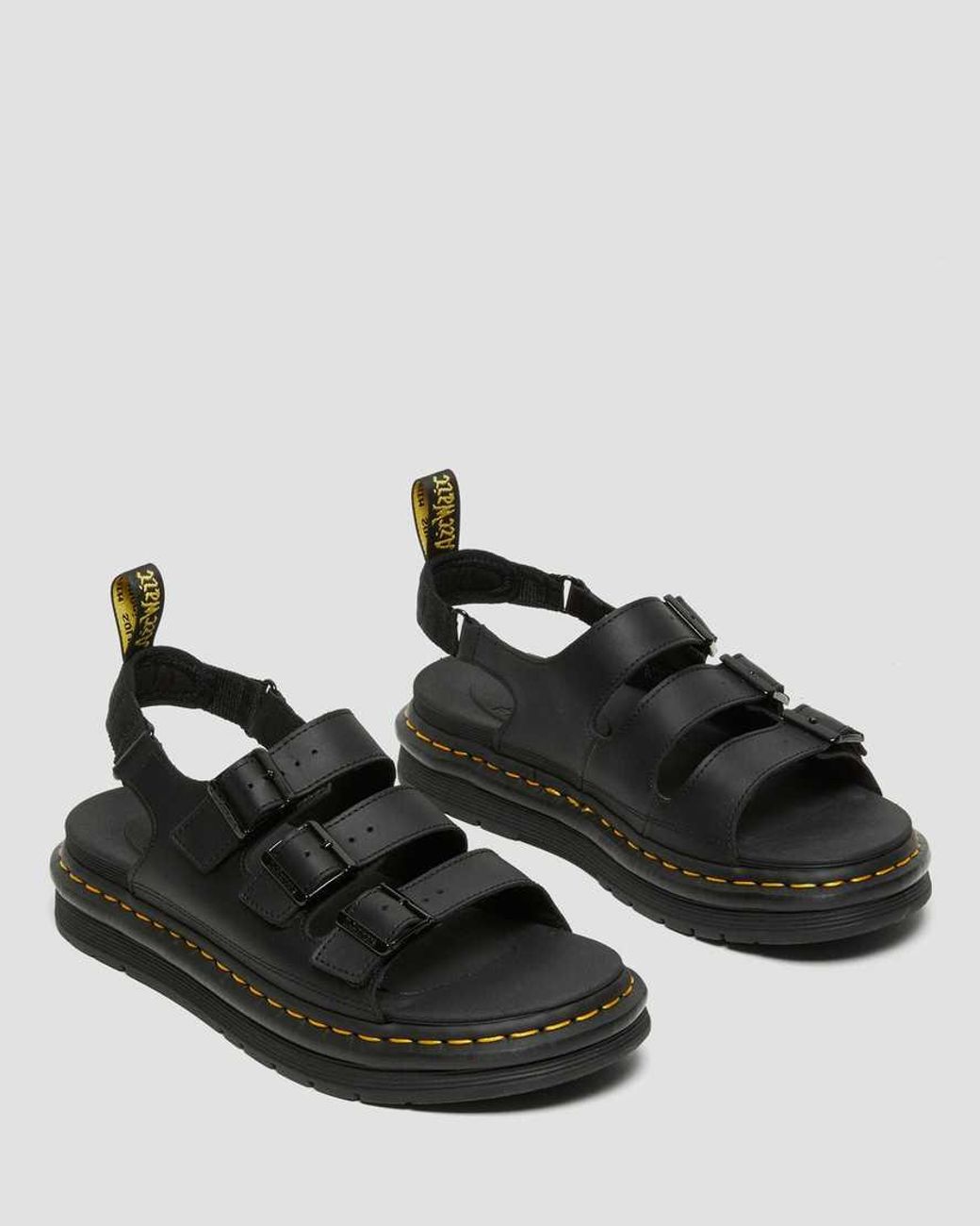 Dr. Martens Soloman Men s Leather Strap Sandals Black for Men Lyst