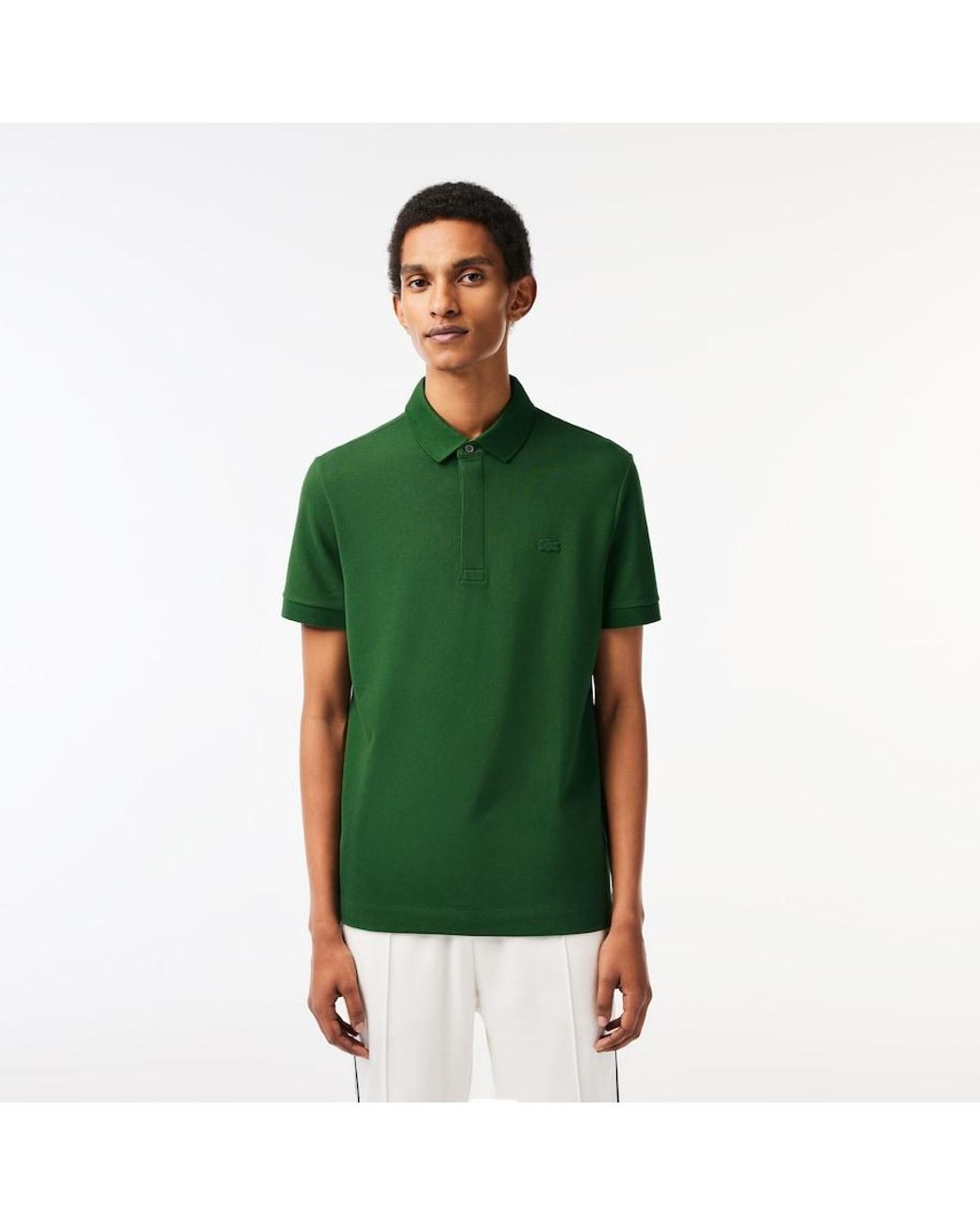 Lacoste Paris Edition Regular Fit Stretch Cotton Pique Polo Green for Men Lyst