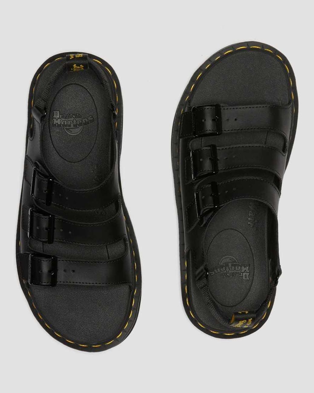 Dr. Martens Soloman Men's Leather Strap Sandals Black for Men | Lyst