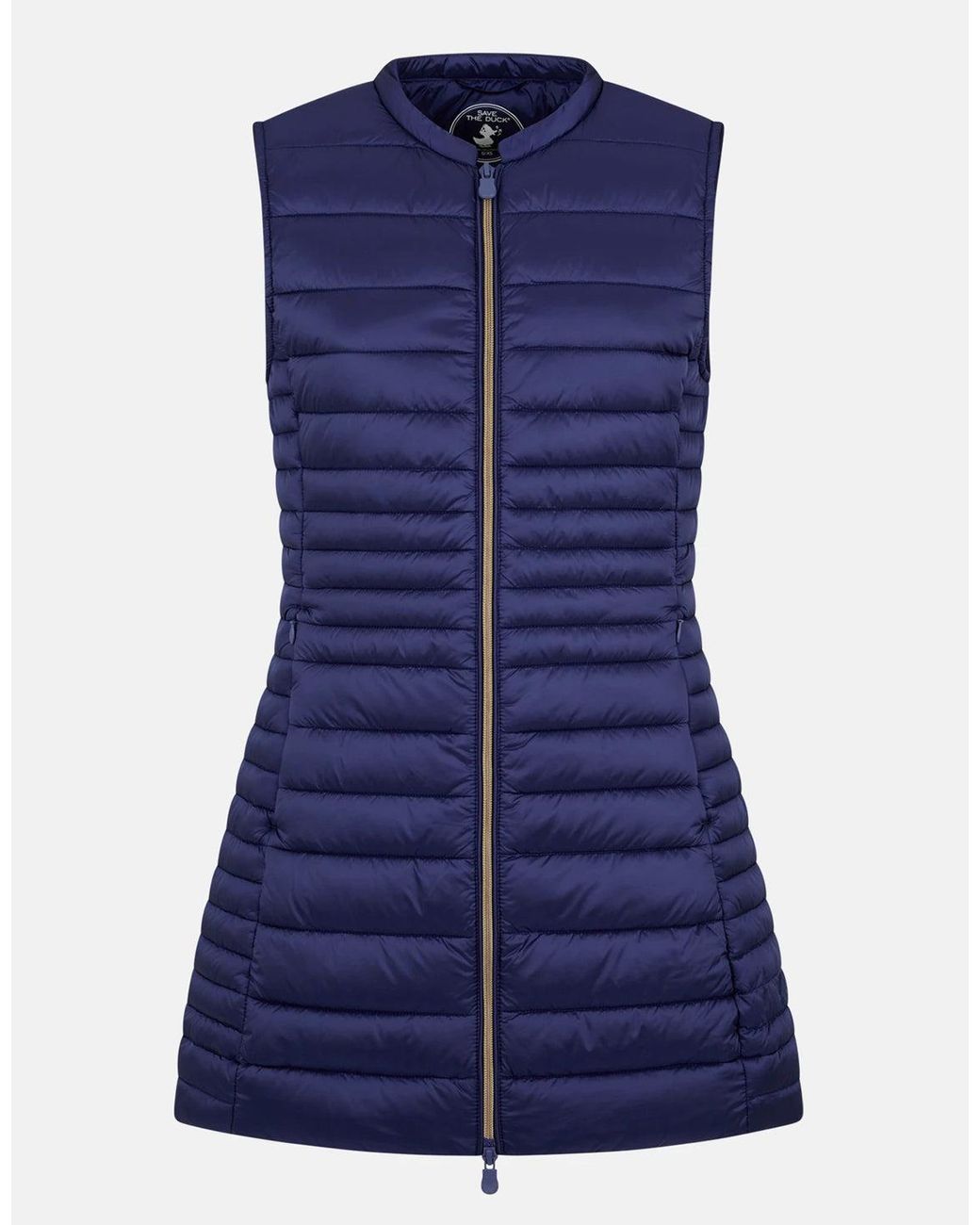 Save The Duck Cindy Long Vest Navy Blue | Lyst