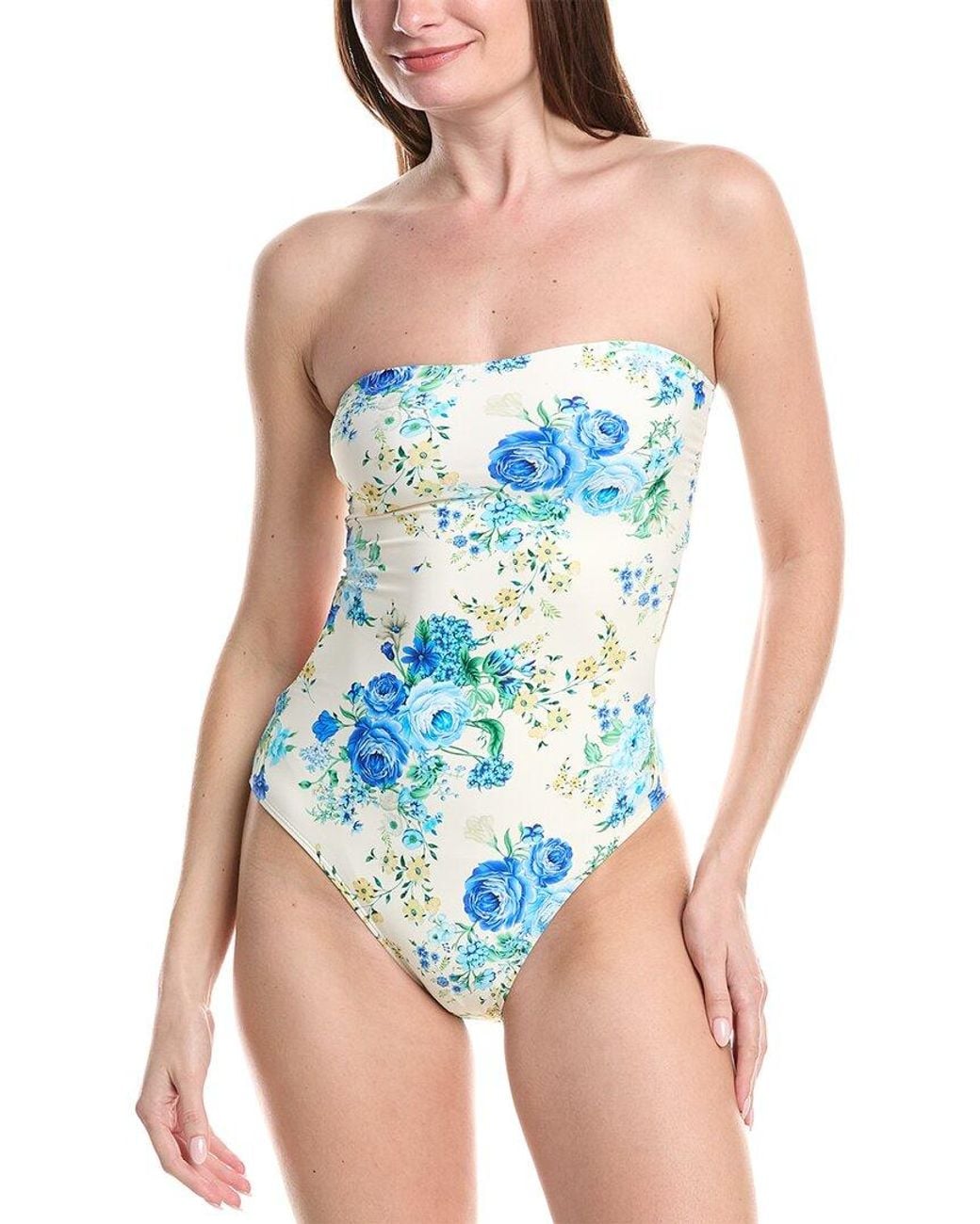 VYB Blue Robbie Bandeau Ruched Back One-Piece