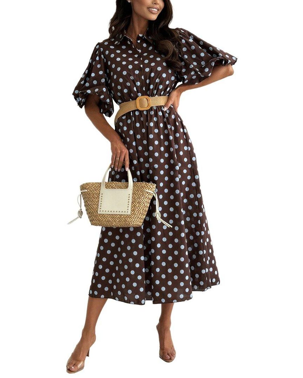 VERA DOLINI Black Midi Dress
