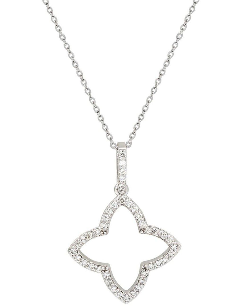 Suzy Levian Metallic 14K 0.30 Ct. Tw. Diamond Clover Necklace