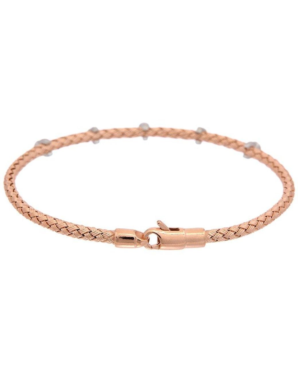 Meshmerise White 18k Over Silver 0.10 Ct. Tw. Diamond Bangle Bracelet